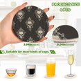thumbnail image 3 of Haosy Set of 6 Drink Woven Coaster with Holder Heat Resistant Non-Slip Bar Coasters 4 Inches Cool Skulls Filigree, 3 of 7