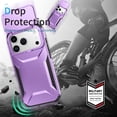 thumbnail image 4 of Compatible with iPhone 17 Pro Phone Case,With Sliding Camera Cover,2-in-1 Heavy Duty Design,Rugged Non-Slip Shockproof Anti-Scratch Protection Anti-fall Durable Phone Case,Purple, 4 of 7