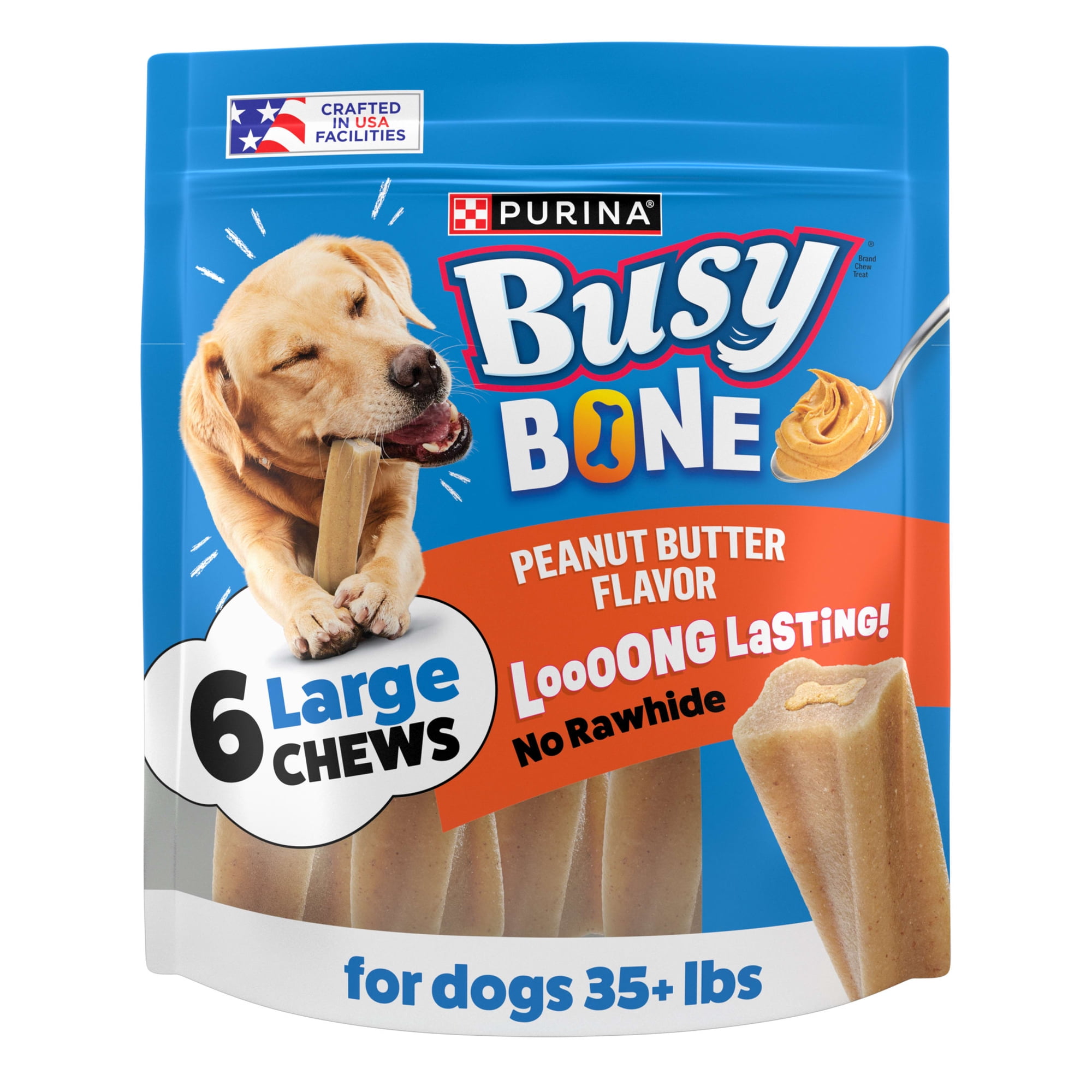 Purina Busy Bone , Long Lasting Small/Medium Breed Adult Dog Chews, Peanut Butter Flavor, 21 oz. Pouch