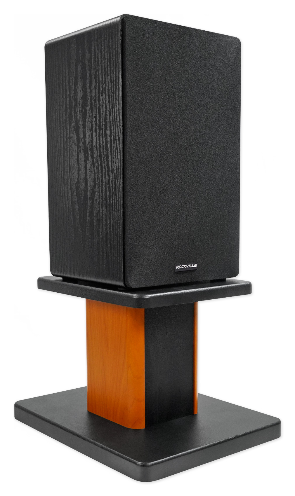 (2) 8” 2-Tone Wood Bookshelf Speaker Stands For KEF LS50 Monitor HiFi Speakers - image 5 of 10