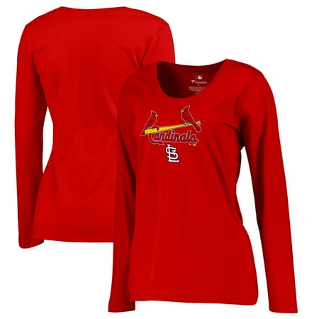 - St. Louis Cardinals Fanatics Branded Women's Plus Size Team Lockup Long Sleeve T-Shirt - Red