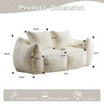 thumbnail image 4 of FFH Bean Bag Chair for Adults, 75" Oversized Loveseat Bean Bag Sofa with 2 Pillows, Lazy Sofa Reading Chaise Lounge Couch for Living Room, Bedroom, White, 4 of 9