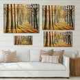 thumbnail image 4 of Designart 'Morning Glow Through The Autumn Trees' Lake House Print on Natural Pine Wood, 4 of 5