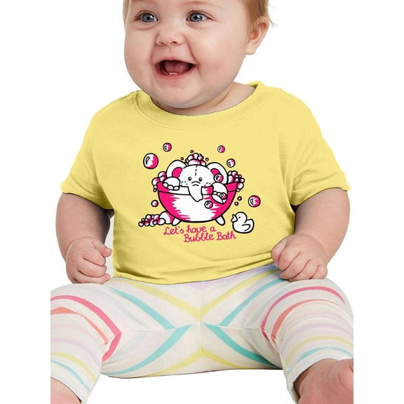Cute  Elephant In Bathtub T-Shirt Infant -Image by Shutterstock,  6 Months