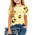 thumbnail image 2 of AUNVITO Kids Casual T-Shirt Bee Print Round Neck Short Sleeve Summer Top Boys & Girls Youth, 2 of 3