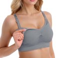 thumbnail image 2 of Sngxgn Women's Underwire Bra, Comfort T-shirt Bra, Front-close Bra(Grey,XXL), 2 of 9