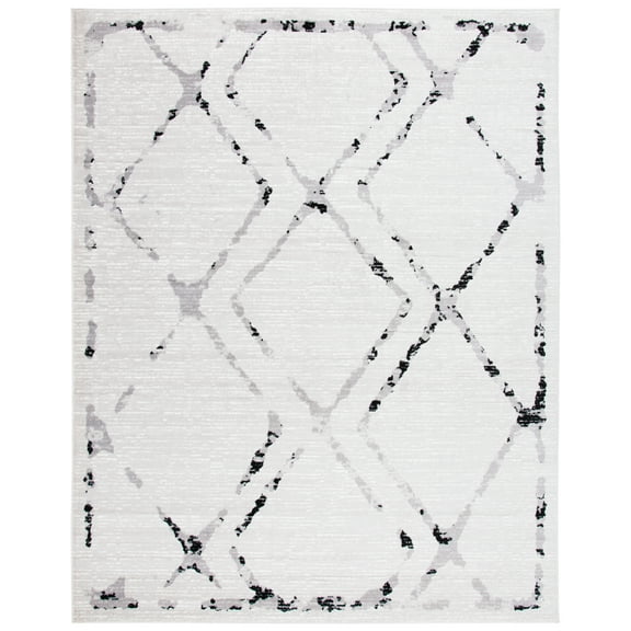 SAFAVIEH Skyler Leontyne Diamond Area Rug, Ivory/Grey, 10' x 14'