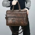 thumbnail image 2 of Modisza Mens Laptop Bag 16 Inch Leather Briefcase Vintage Messenger Bag Large Crossbody Shoulder Handbag, 2 of 4