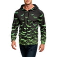 thumbnail image 6 of GrmtClth Sweatshirt Mens Halloween Scary Pumpkin Bat Ghost Witch Full Print Lightweight Casual Hooded Outfit Green S, 6 of 8