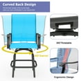 thumbnail image 3 of Odaof 3 Pcs Patio Bistro Set, Bar Height Swivel Stools Chair Sets with High Back and Armrest All Weather Outdoor Furniture for Lawn, Garden, Backyard, Blue, 3 of 7