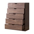 thumbnail image 2 of Benzara Wooden Utility Storage with 5 Drawers and Grain Details, Hazelnut, 2 of 5