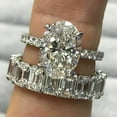 thumbnail image 6 of HeartsAndYou 7ct Moissanite Bridal Set Eternity Band Halo Engagement Ring for Women 18k White Gold Over Silver, 6 of 6