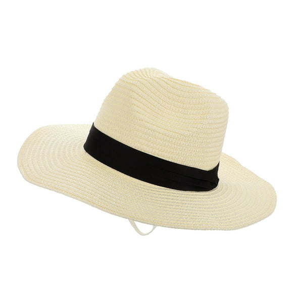 Hemoton Wide Brim Sun Hat For Women Foldable And Portable Summer Cap For Beach Uv Protection Cap Stylish And Romantic Couple'S Hat