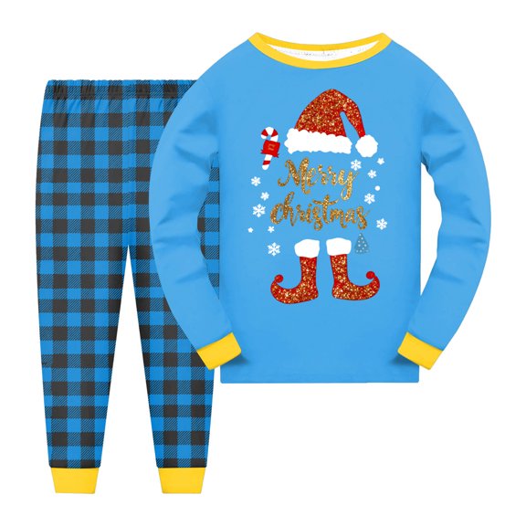 eczipvz Girls&Boys Christmas Pajamas Toddler Boy Kids Holiday Pajamas Set Santa PJS Winter Sleepwear Children Clothes,Size 8-9 Years