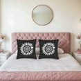 thumbnail image 2 of Set of 2 18x18in Throw Pillow Covers - Elegant Black & White Floral Design Stylish Cushion Cases for Couch Bed or Car, 2 of 8