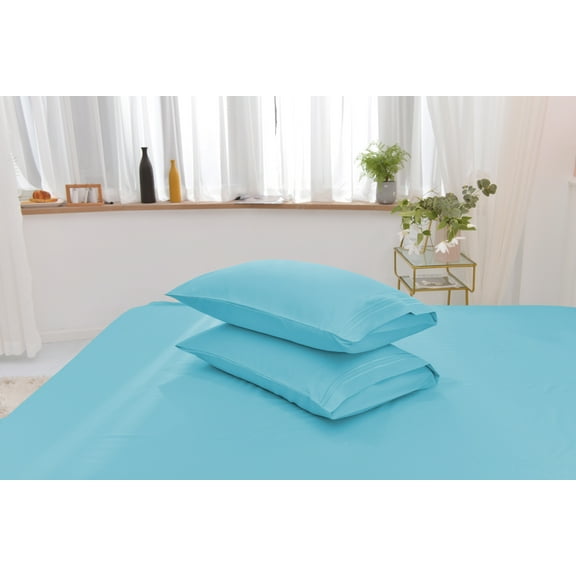 Twin Rayon Made From Bamboo Sheet Set - Softer Than Cotton Twin Size - Wrinkle Free - 16" Deep Pockets - 3 Piece - 1 Fitted Sheet, 1 Flat, 1 Pillowcases Twin Aqua