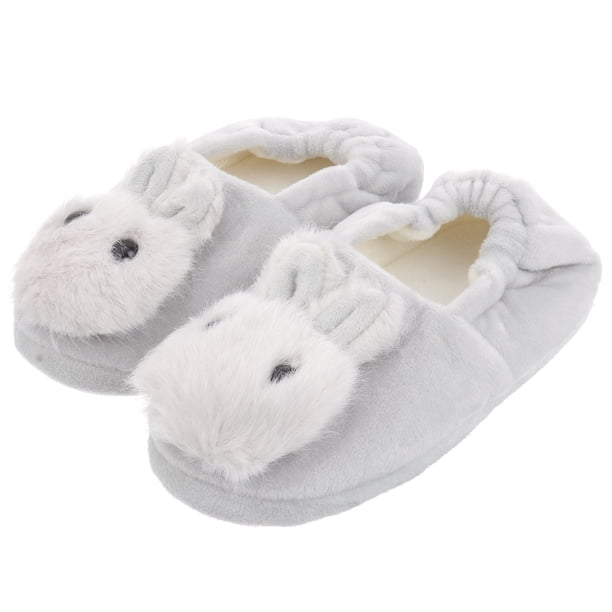 1 par de bonitas pantuflas antideslizantes con forma de conejo (talla 19/20)