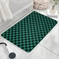 thumbnail image 3 of Teal and Black Checkerboard Flannel Non Slip Door Rugs,Washable Door Mats Indoor,Decorative Door Mats,Dirt-Resistant and Absorbent Doormat for Entrance,Bedroom,Kitchen,Bathroom,23.5"x16", 3 of 5