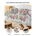 thumbnail image 4 of Spring Easter Couch Cover, Colorful Cute Rabbits Eggs Flowers Green Plaid Sofa Cover Blanket for 1 Seat Cushion, Sectional Sofa Slipcover Furniture Protector for Living Room Bedroom 71''x91'', 4 of 9
