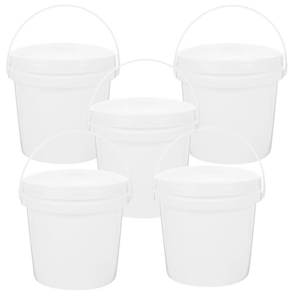 FOMIYES Portable Plastic Bucket with Handle and Lid for Storage 2L