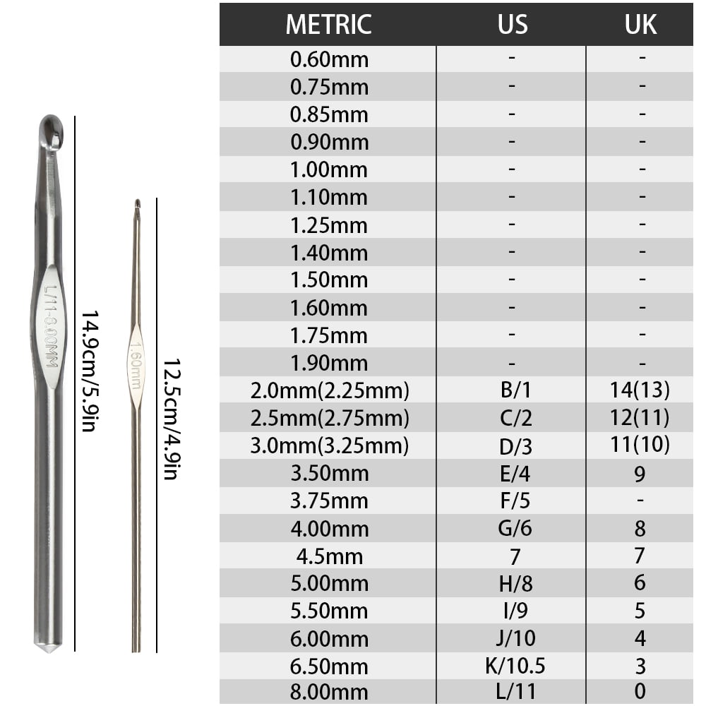 Multi-Color Metallic Crochet Hooks Set, Tomorotec Art Aluminum Knitting Needles for Yarn Craft Set with Sylish Storage Bag, Stitch Markers and Big Eye Needles (Orange Bag)