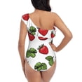 thumbnail image 5 of Honeii Hand Drawn Strawberry for women's one-piece swimsuit featuring a chic one-shoulder design experience elegance and style in the water-X-Large, 5 of 6