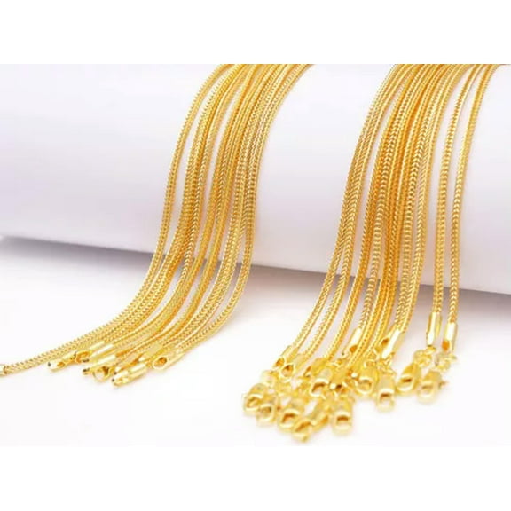 EOEMY 5Pcs 16-30 Inch 18K Yellow Gold Filled "Fox Tail" Necklaces Chain Lobster Clasp-20