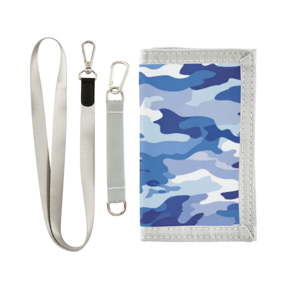 Novelty Wallets Foldable Novelty Wallets Prefect Gifts for Every Scene Blue and White Camouflage