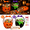 Orange 25pcs+Black 25pcs, variant on Witch Cauldron Treat Bags, Clear Fillable Halloween Goodie Bags with Handles, Pumpkin Witch Brew Party Favor Bags for Candy Gifts Trick or Treat