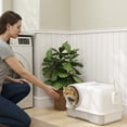 thumbnail image 2 of PawHut Cat Litter Box Easy Clean Drawer White and Grey, 2 of 10