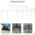 thumbnail image 2 of LZBEITEM Carport, 13' x 25' Heavy Duty Carport with Roll-up Sidewall & Ventilated Windows, Galvanised Frame Portable Outdoor Garage, Car Canopy with All-Season Tarp, Height 10.2', Length 25.1' - Gray, 2 of 9