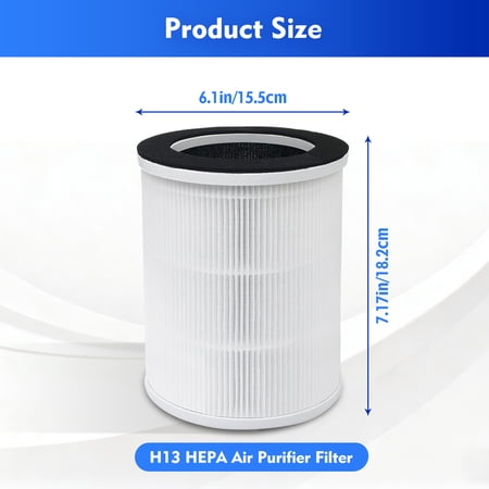 HOME TIMES 2 PACK H13 HEPA REPLACEMENT FILTERS, COMPATIBLE WITH AIRFIRE AP206 & KJ100 AIR PURIFIER, DESIGNED FOR PETS & KIDS, PET FUR & HOME ODOR REMOVAL