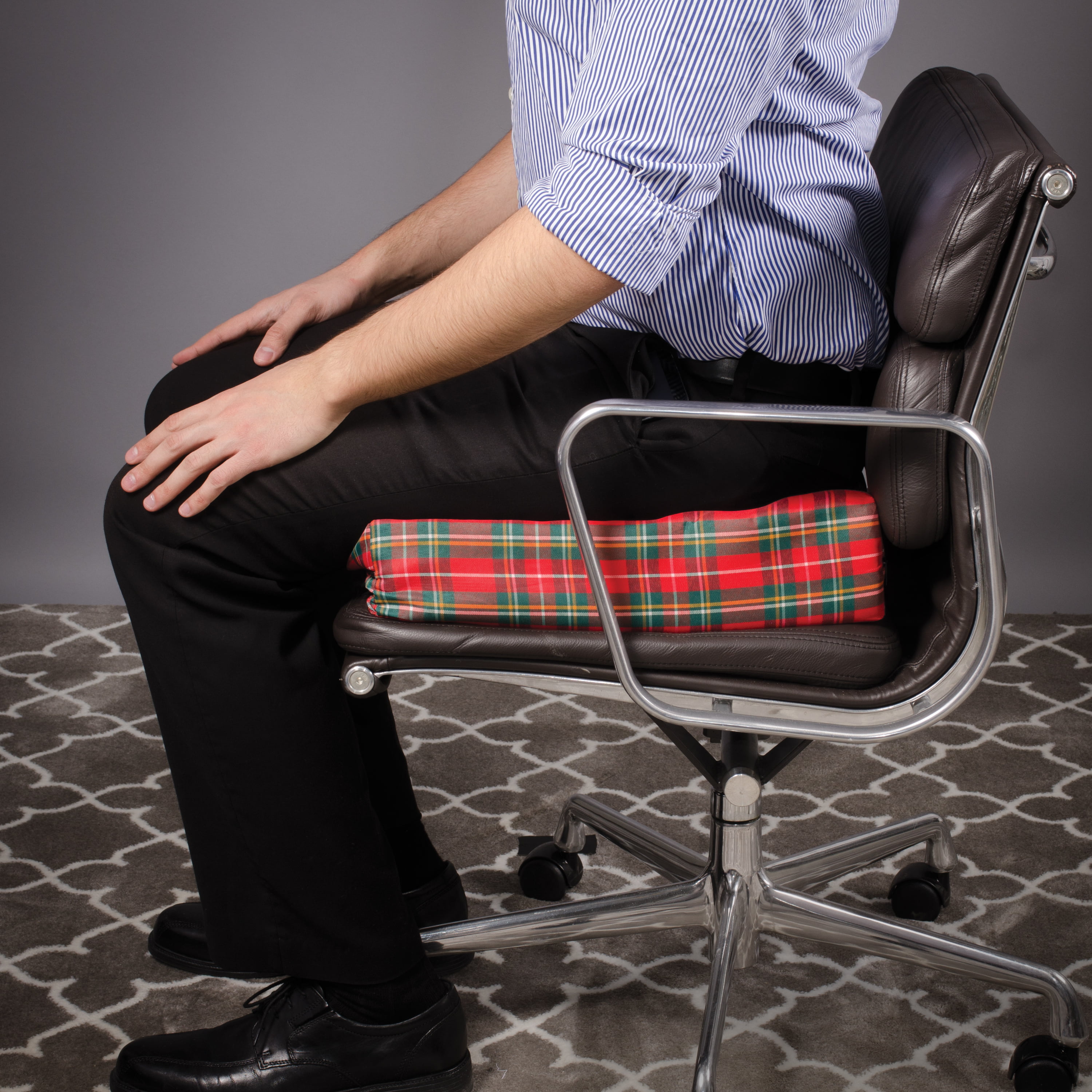 DMI Egg Crate Sculpted Foam Chair Cushion, Seat Cushion, Car Seat Cushion,  Office Chair Cushion or Wheelchair Cushion to Relieve Back Pain, Tail Bone  Pain, Sciatica, 18x16x4, Plaid Cover 