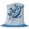 thumbnail image 6 of Navy Blue Whale Blanket Soft Cozy Warm Throw Blanket for Couch, Plush Fuzzy Flannel Fleece Blankets for Sofa, Summer Coastal Bubbles Ocean Waves Bed Blankets Lightweight Gifts for Women, 30"x40", 6 of 9