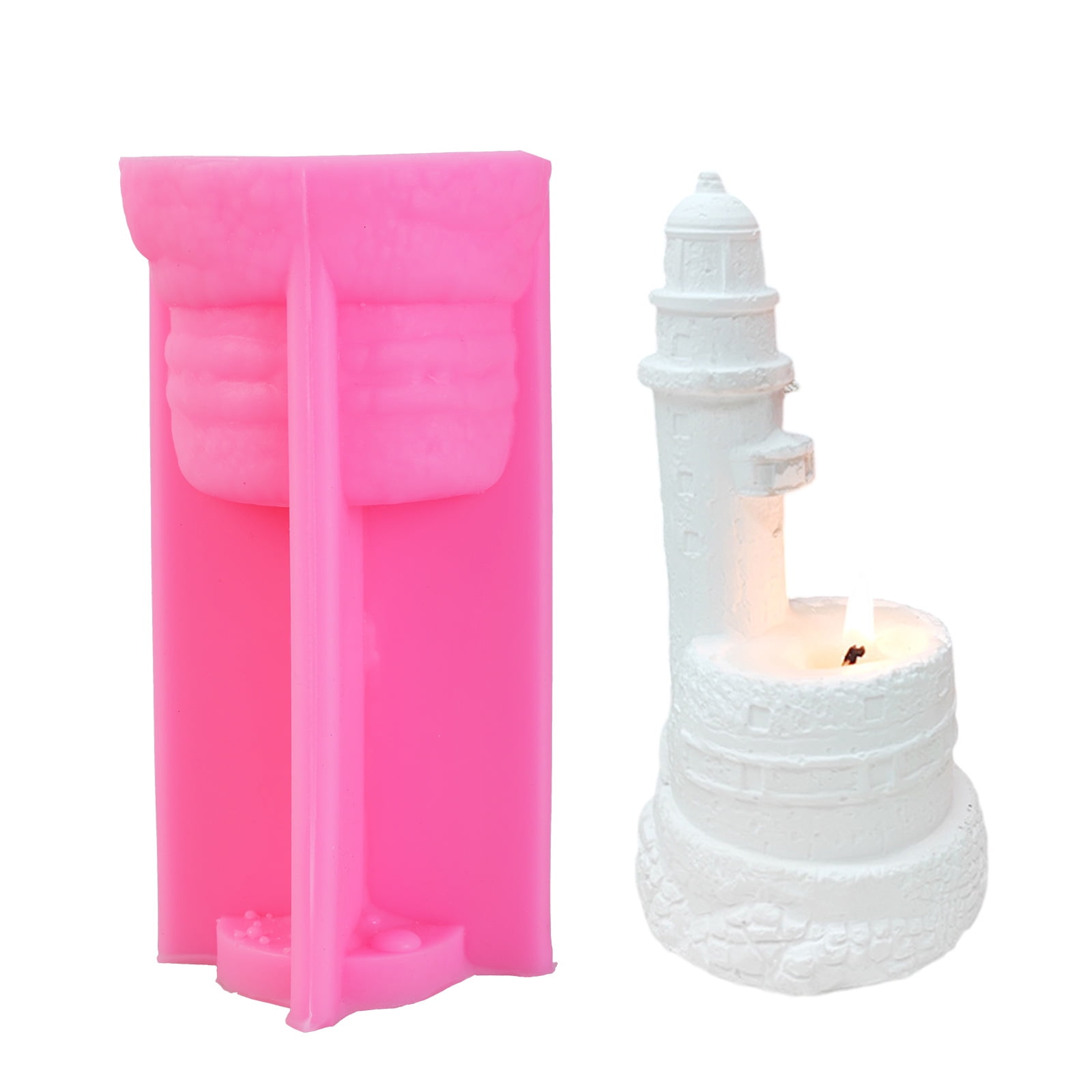 Lighthouse Silicone Cup Molds for Epoxy Resin, Tealight Holder, Stand, Decoration, Plaster Silicone Molds