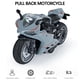 thumbnail image 5 of Modelo de motocicleta 2014, modelo ligero, con mecanismo de retroceso, juguete para niños. Regalos. azul claro, 5 of 6