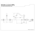 thumbnail image 2 of Kingston Brass Kingston Brass KS1241PKL Wall Mount 8" Centerset Kitchen Faucet, CP, 2 of 3