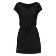 thumbnail image 7 of HXWCHs Women's V Neck Casual Summer T Shirt and Short Skirt Street Style Outfit Set XL Black, 7 of 7