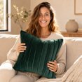 thumbnail image 6 of DefiDgd Velvet Throw Pillow Cover,Minimalist Striped Textured Square Cushion Case,Soft Decorative Pillow Slip for Sofa Couch Bed Living Room Bedroom Farmhouse Home Decoration(Green), 6 of 7