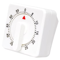 PAMINGONO White Plastic Metal Kitchen Timer for Easy Time Management