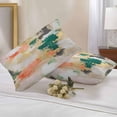 thumbnail image 3 of Outdoor Pillow Cover Watercolors Green Yellow Pink Set of 2 Waterproof Throw Pillowcases Abstract Decorative Patio Furniture Pillows for Couch Garden Indoor & Outdoor Use, 3 of 9