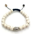 thumbnail image 5 of Handcrafted White Compressed Turquoise Laughing Buddha Feng Shui Bracelet for Men, Women, Gemstone Beaded Bracelet, Good Luck, Wealth, and Protection, Handmade Fashion Jewelry, White, Adjustable Size, 5 of 6