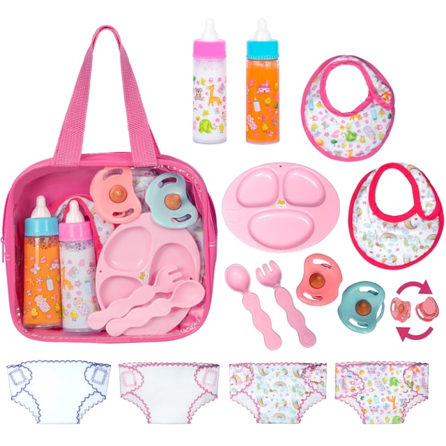 Set de alimentación para muñecas My Sweet Baby, de moda en color, con bolsa de juguetes, 13 unidades