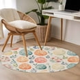 thumbnail image 5 of Round Area Rug 3ft, Easter Watercolor Egg Retro Linen Non-Shedding Washable Area Rug, Spring Gradient Leaves Non Slip Low-Profile Circle Rugs for Living Room, Bedroom Dining Room, 5 of 9
