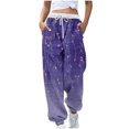 thumbnail image 1 of Birdeem Women Fashion Color Blocked Printed Drawstring Pants, 1 of 5