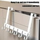 thumbnail image 5 of Over The Door Hooks, 6-Hook Towel Rack Hanger, Rustproof Aluminum Door Mounted Organizer for Bathroom Bedroom Closet Storage, Space Saving Hanging Solution for Towels Robes Hats Coats Accessories, 5 of 6