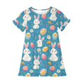 thumbnail image 4 of RXIRUCGD 2025 Vêtements d'Été pour Enfants 3-12 Ans Mode Couleur Unie Pyjamas Rêveurs Robe à Manches Courtes Col Rond, 4 of 5