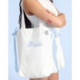 thumbnail image 3 of Tote Bag xo, lona Fetti White Bride con lazos de satén azul, 3 of 6
