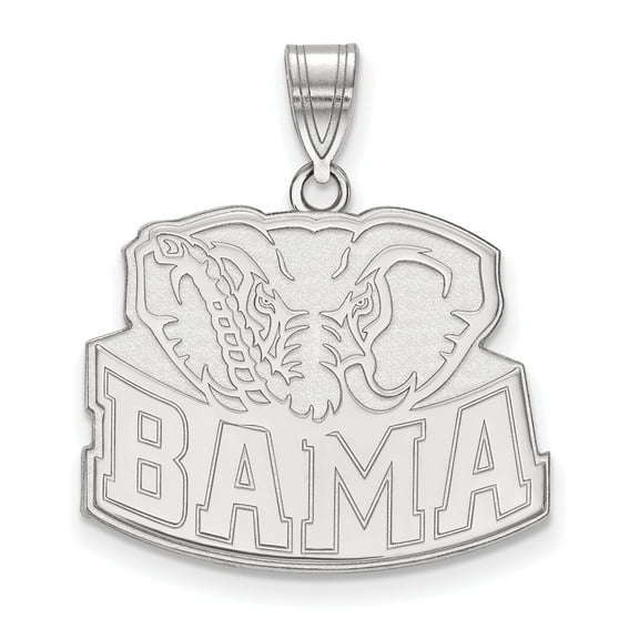 White Sterling Silver Charm Pendant Alabama NCAA University Of 24 mm 23