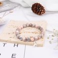 thumbnail image 2 of Trianu Breast Cancer Bracelets Natural Stone Bead Ribbon Inspirational Awareness Bracelets Encouragement Handmade Gifts for Women and Girls (Pink Zebra), 2 of 7